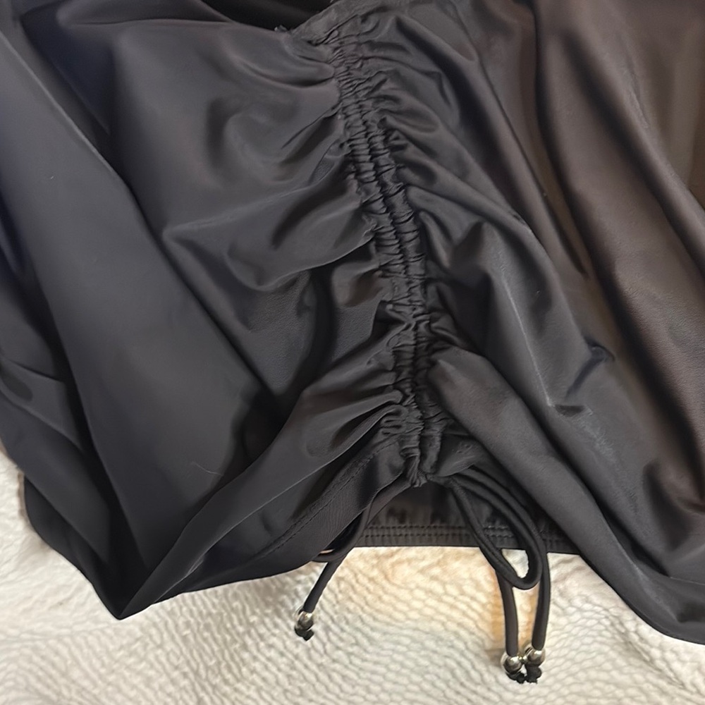 Plus Black Swim Skort with Adjustable Side Ties - Picture 5 of 5
